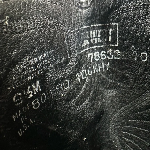 **SOLD**Vintage Code West Black & Brown Heart and Wing-Tip Western Boots Women's - Picture 9 of 10